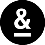 Symbol für und in Weiß auf schwarzem Hintergrund, verwendet zur Verbindung von Begriffen oder Ideen.