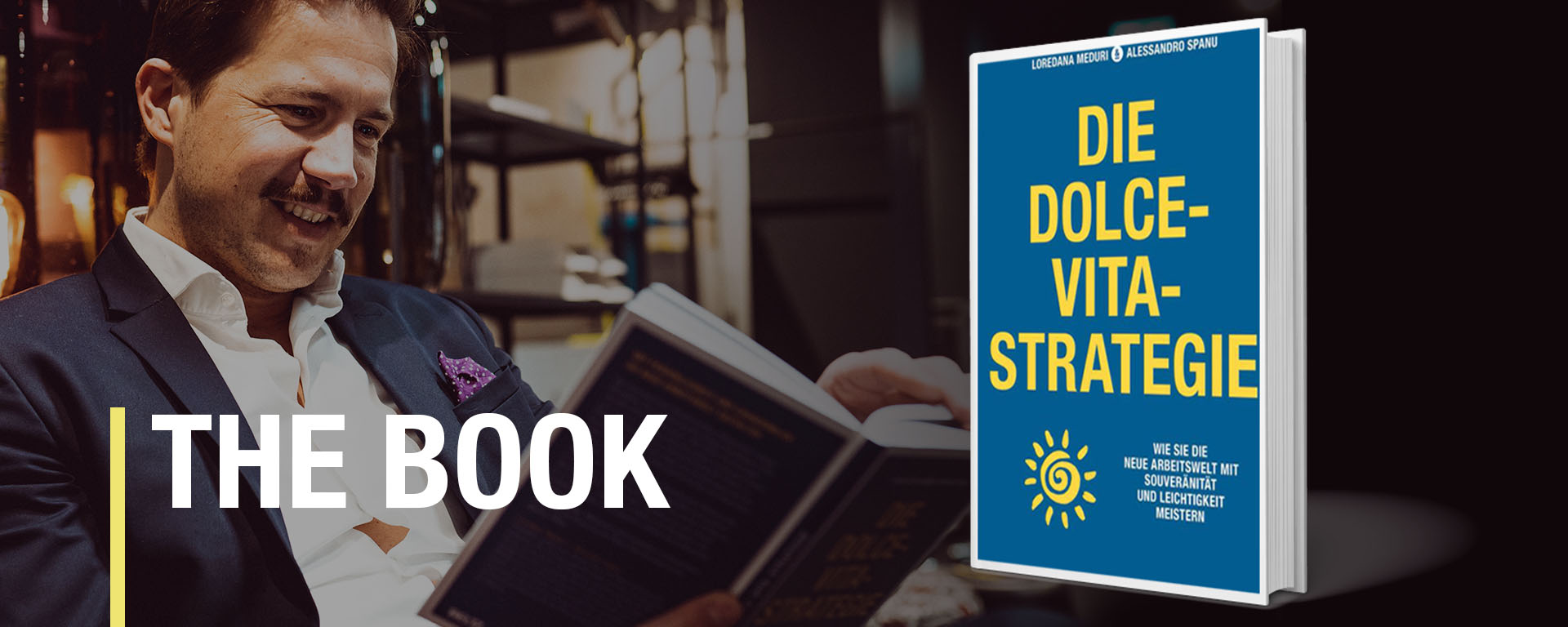 Buchcover der Dolcevita-Strategie mit Tipps zur Meisterung der modernen Arbeitswelt und Selbstverwirklichung.