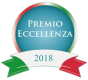 Logo des Premio Eccellenza 2018 mit grün-weißer-roter Schleife, das Exzellenz in der italienischen Kultur würdigt.